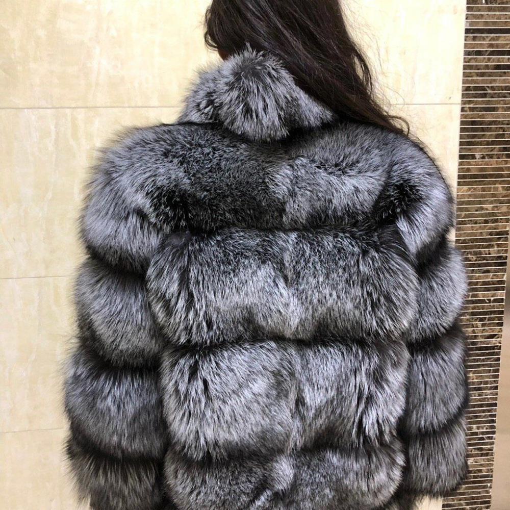 FINAL PRICE Genuine Silver Fox fur coat - Picture 5 of 6